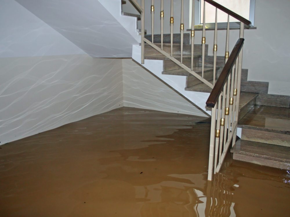 scale of a House fully flooded during the flooding of the river